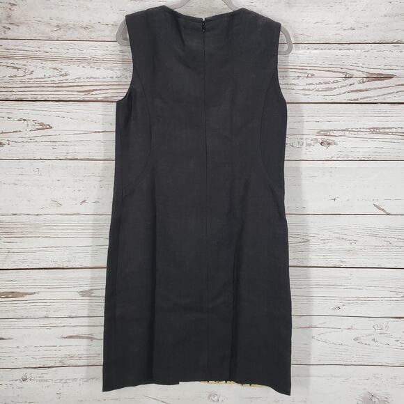 Giambattista Valli Paris Women's Linen Silk Color Block Sheath Dress Size 44 - Picture 12 of 13